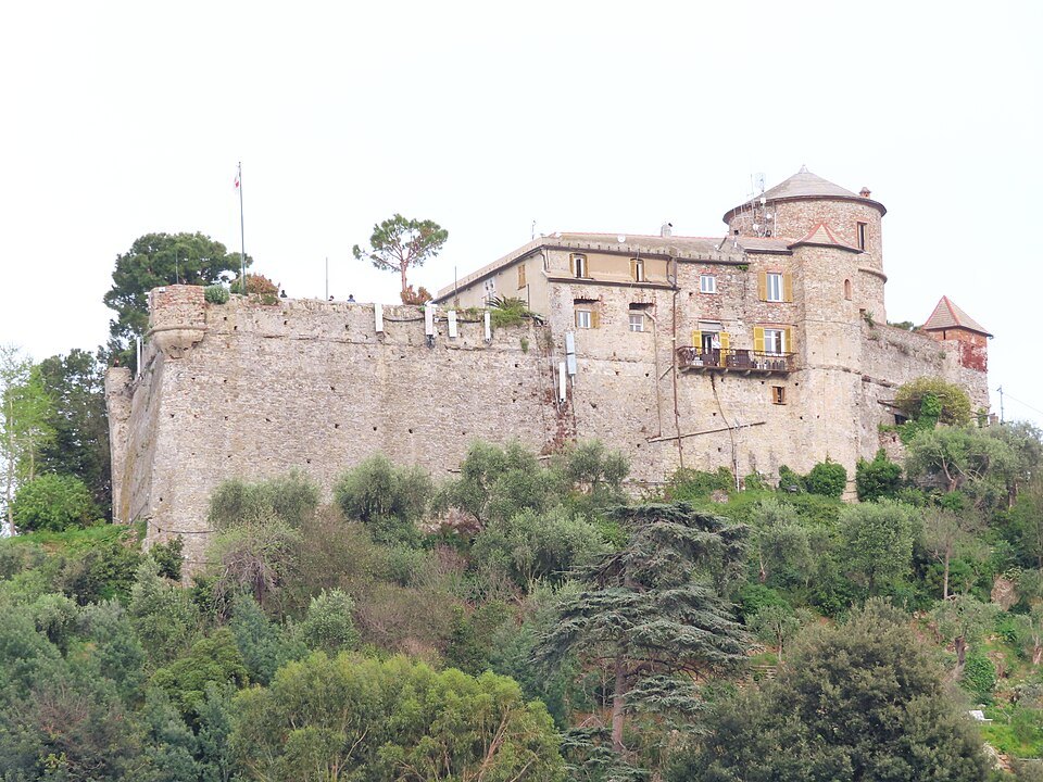 Castello Brown from the west, its walls rising out of the hillside