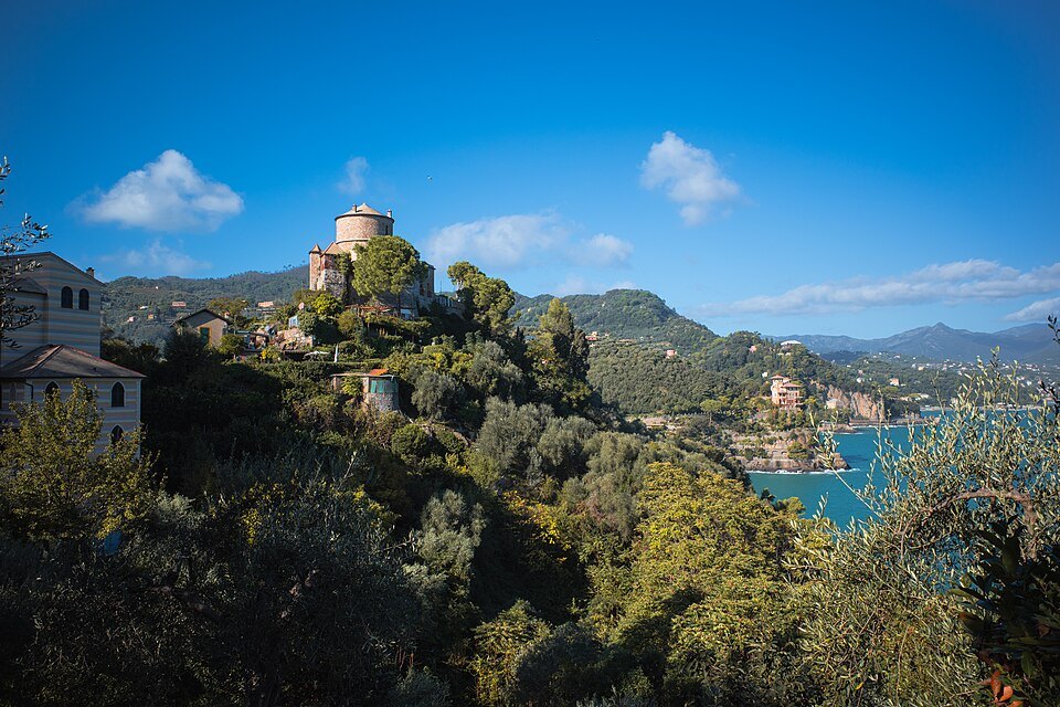 Castello Brown above Portofino, seen from the path through the pines