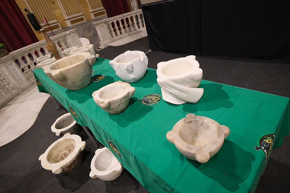 Marble mortars for sale, the tool the sauce takes its name from