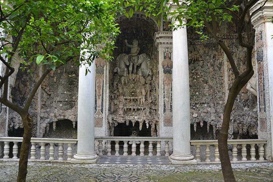 The nymphaeum of Palazzo Balbi Senarega, encrusted with shell and stone