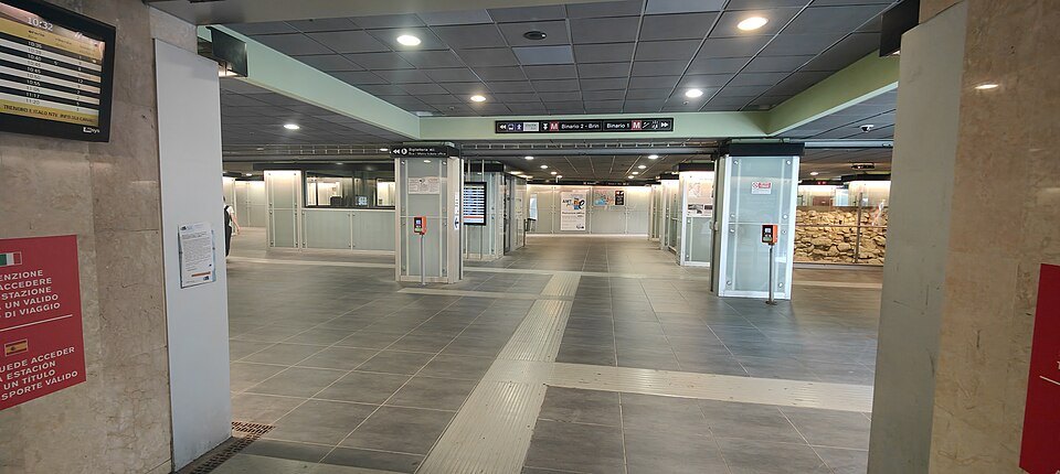 The ticket hall of Brignole metro station