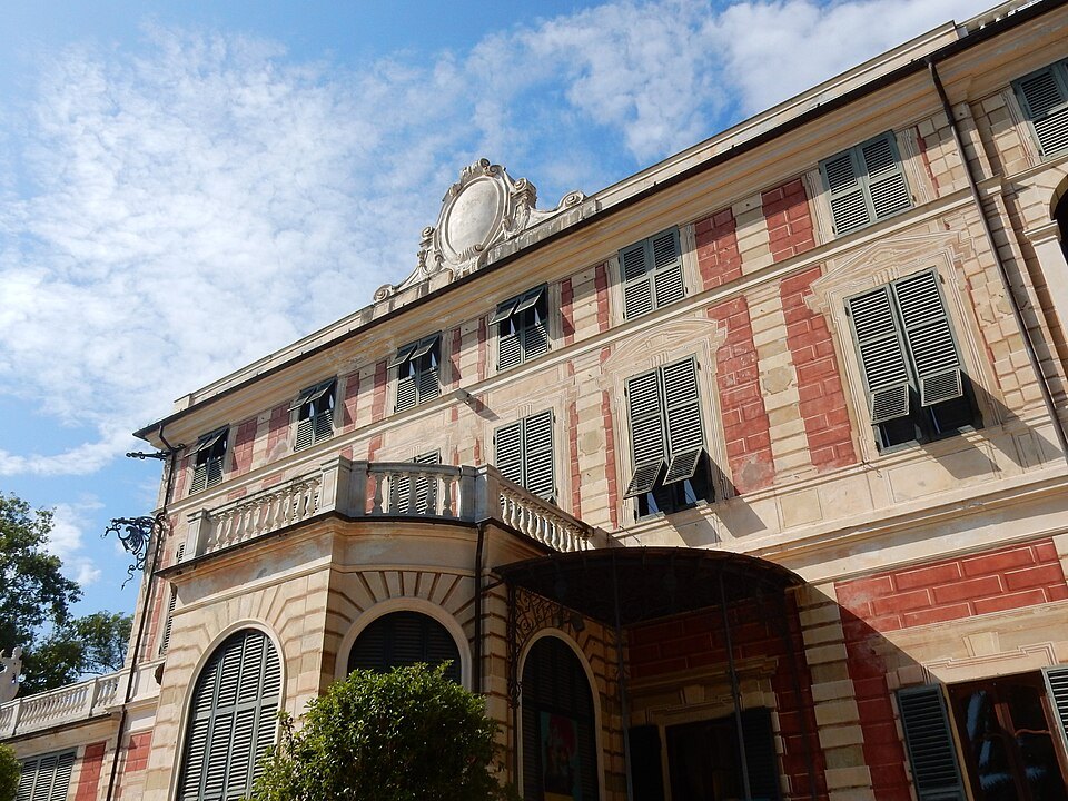 The Galleria d'Arte Moderna at Nervi, a villa striped in red and cream