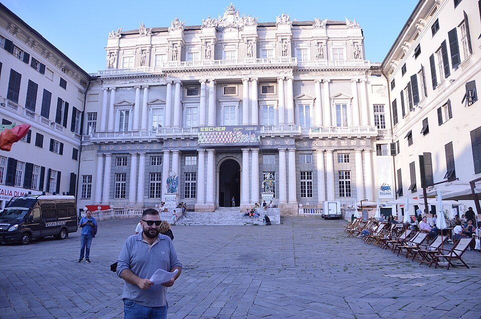 The neoclassical front of the Palazzo Ducale on Piazza Matteotti