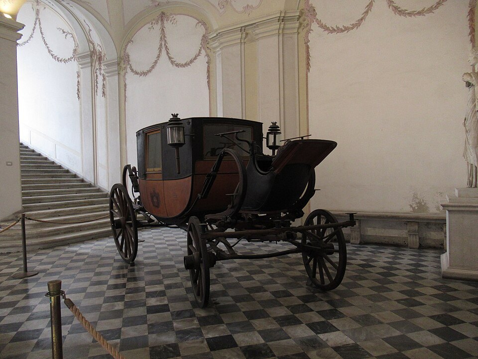 A state carriage kept on the ground floor of the Palazzo Reale