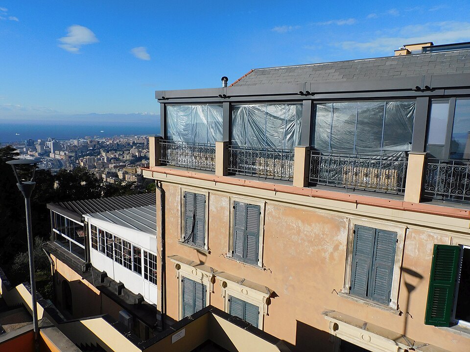 The upper station at Righi, with the terrace and the view beyond it